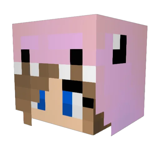 Linousz Minecraft avatar head, 3D render