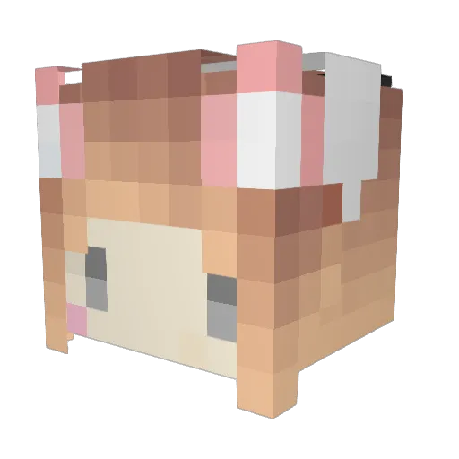 Linrainwei Minecraft avatar head, 3D render
