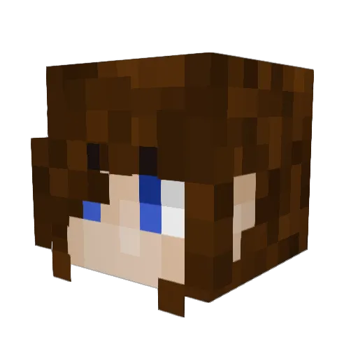 Lintella Minecraft avatar head, 3D render
