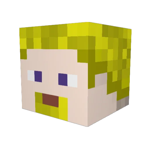LintyCap Minecraft avatar head, 3D render