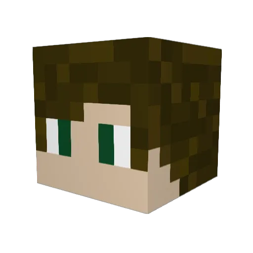 Linus09K Minecraft avatar head, 3D render