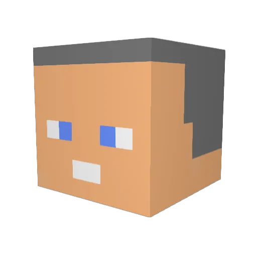 Linus1208 Minecraft avatar head, 3D render