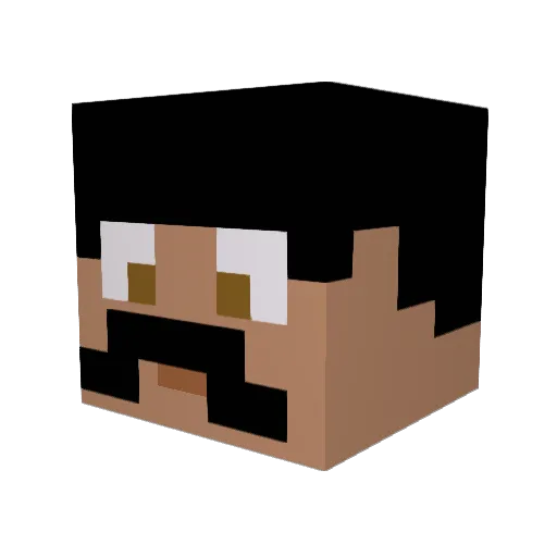 LinusK_YT Minecraft avatar head, 3D render