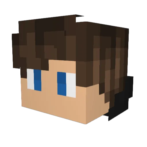 LinusPoe Minecraft avatar head, 3D render