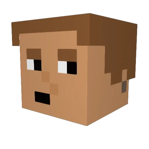 LinusTechTips1 Minecraft avatar head, 3D render