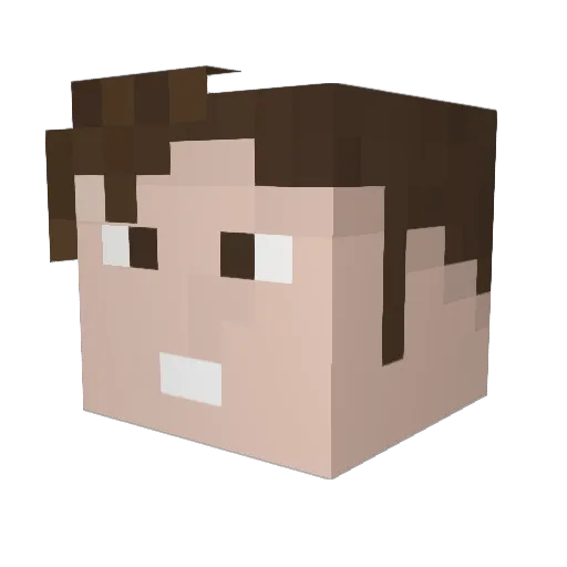Linuxak96 Minecraft avatar head, 3D render