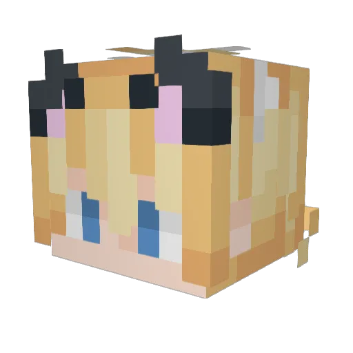 Linuxe Minecraft avatar head, 3D render