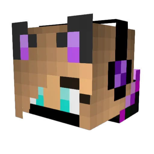 LinyaVT Minecraft avatar head, 3D render