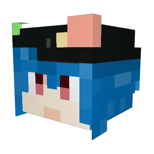 Linyao Minecraft avatar head, 3D render