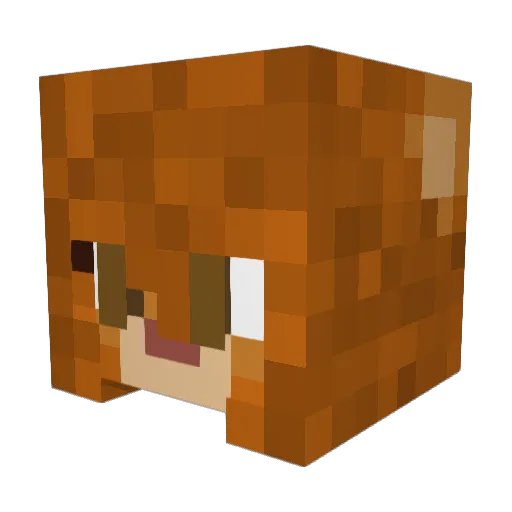 LionKon Minecraft avatar head, 3D render
