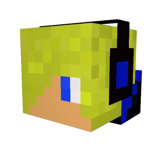 Lionyellow Minecraft avatar head, 3D render