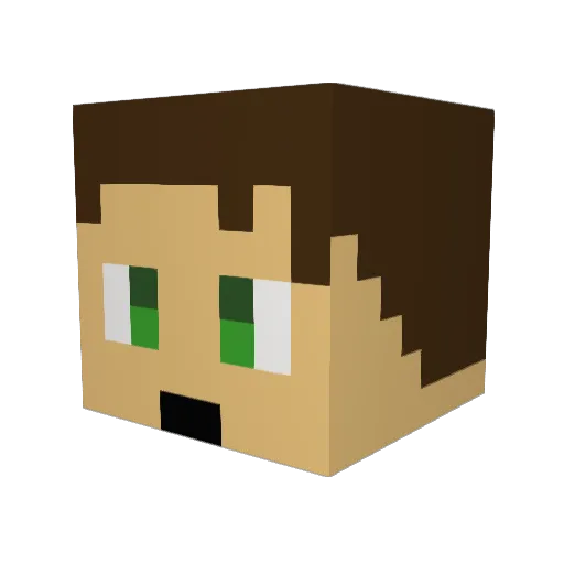 LiorReuven Minecraft avatar head, 3D render