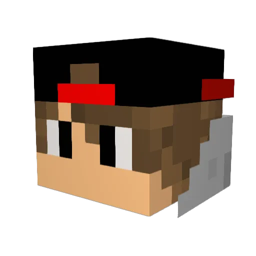 Lior_x Minecraft avatar head, 3D render