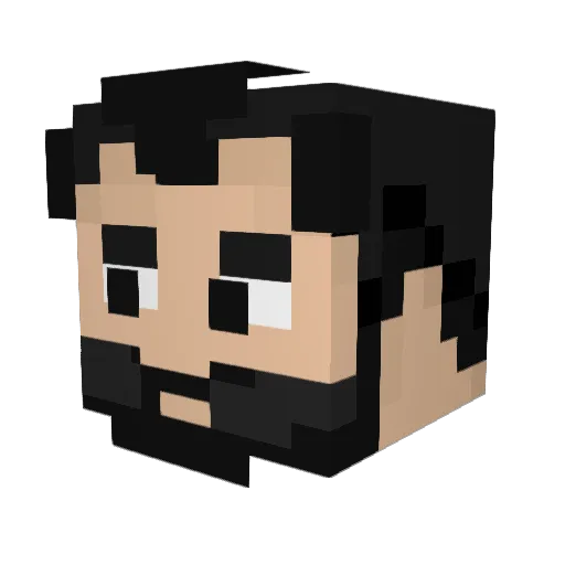 Lioui Minecraft avatar head, 3D render