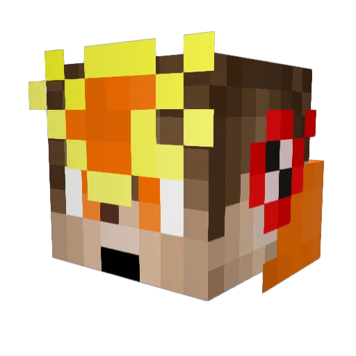 Lioumpia Minecraft avatar head, 3D render