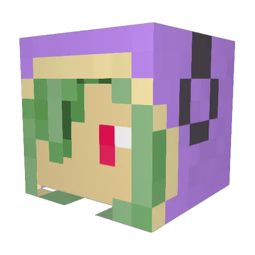 Lip_san Minecraft avatar head, 3D render