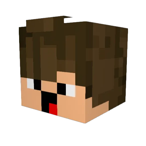 LipeeBK Minecraft avatar head, 3D render
