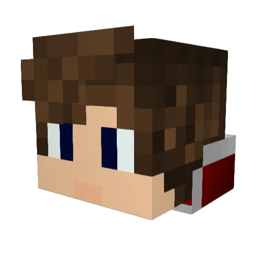 LiptonDup Minecraft avatar head, 3D render