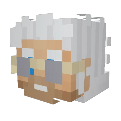 Liptonwizard Minecraft avatar head, 3D render
