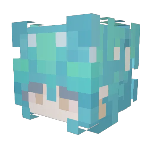 Liquanche Minecraft avatar head, 3D render