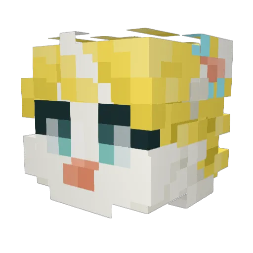 LiqueurQwQ Minecraft avatar head, 3D render