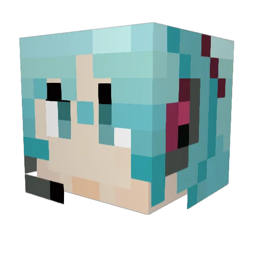 LiquidColor Minecraft avatar head, 3D render