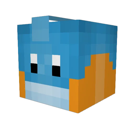 Liquid_Mudkip Minecraft avatar head, 3D render