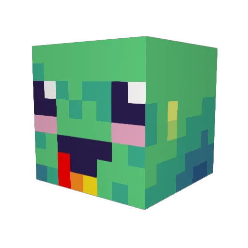 Liquinder Minecraft avatar head, 3D render