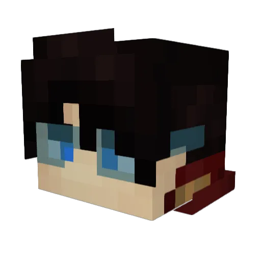 LiquitDust Minecraft avatar head, 3D render