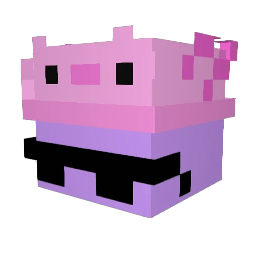 Lirec Minecraft avatar head, 3D render