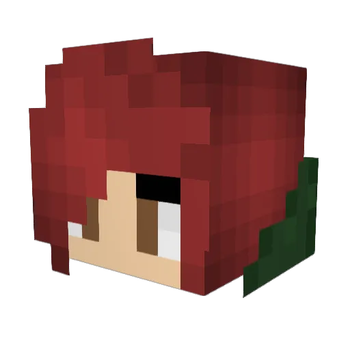 Lirmelu Minecraft avatar head, 3D render