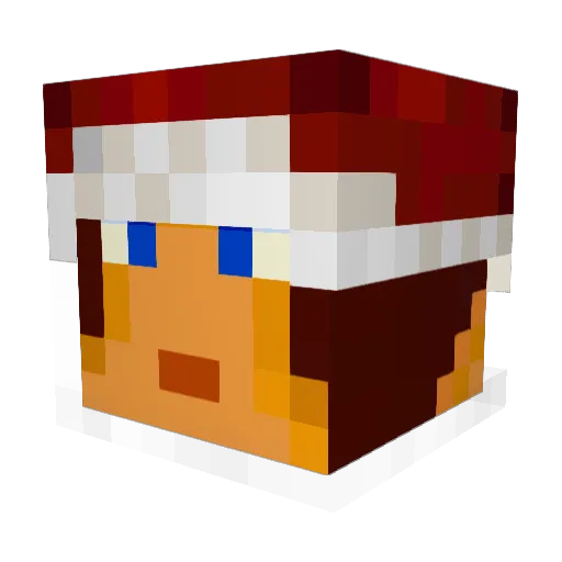 Liroken Minecraft avatar head, 3D render