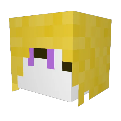 Lirunes Minecraft avatar head, 3D render