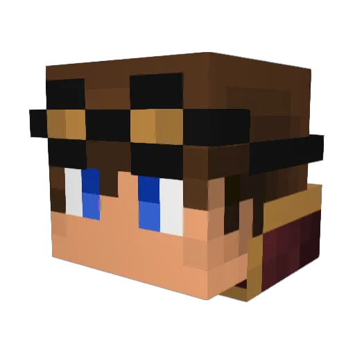 Lirxick Minecraft avatar head, 3D render