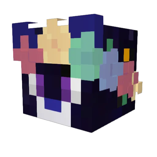 Liryoss Minecraft avatar head, 3D render