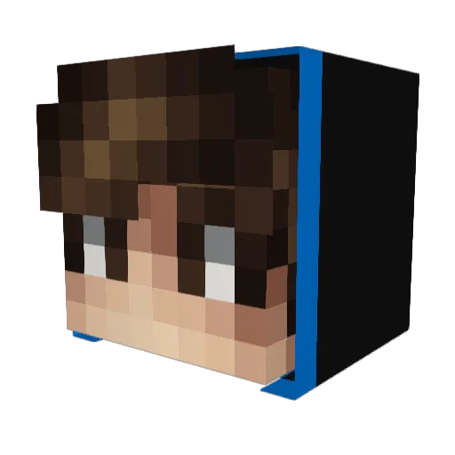 Lirzu Minecraft avatar head, 3D render