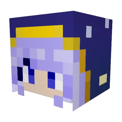 Lis_240403 Minecraft avatar head, 3D render