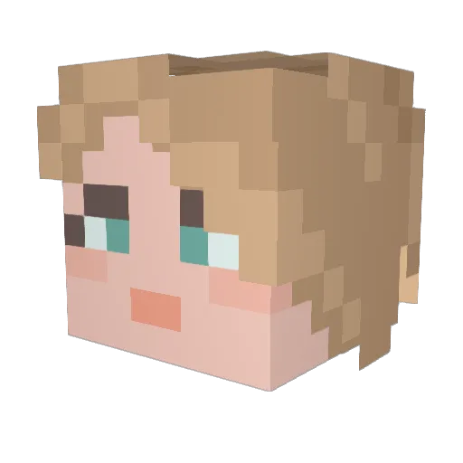 LisaAxolotl Minecraft avatar head, 3D render