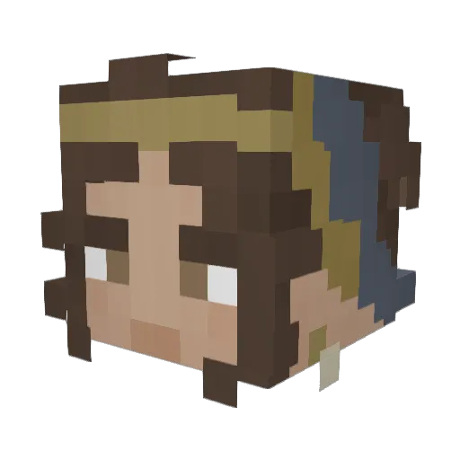 LisaGherardini Minecraft avatar head, 3D render