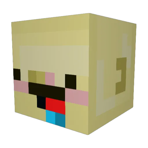 LisaNami Minecraft avatar head, 3D render