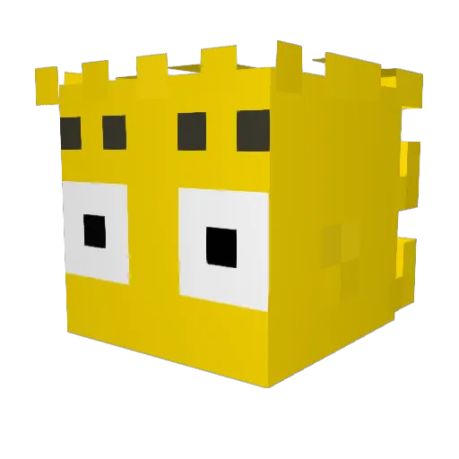 LisaSimpson Minecraft avatar head, 3D render