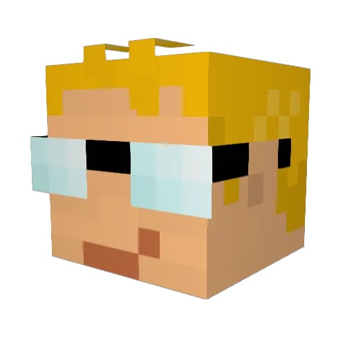 Lisabuscus Minecraft avatar head, 3D render