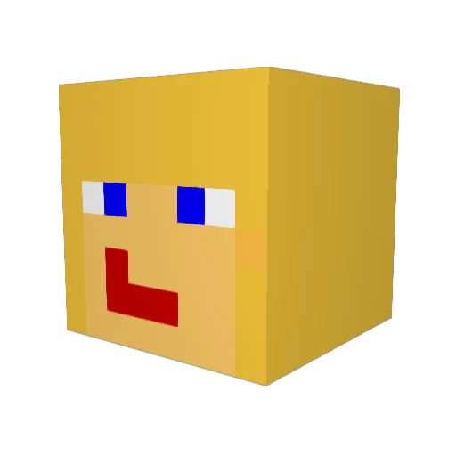 LisacraftXD Minecraft avatar head, 3D render