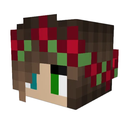 Lisarina Minecraft avatar head, 3D render