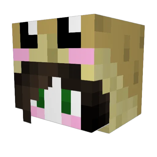 Lisarya Minecraft avatar head, 3D render