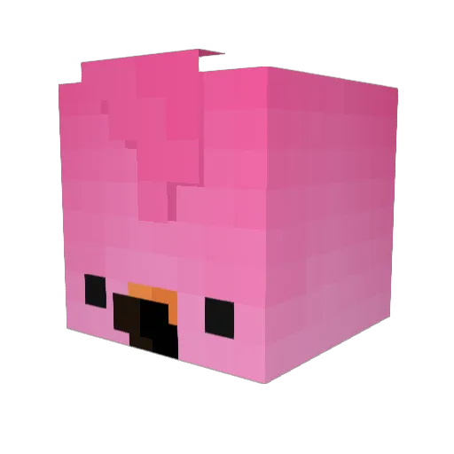 Lisaxf Minecraft avatar head, 3D render