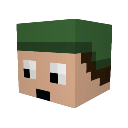Lisbona_15 Minecraft avatar head, 3D render