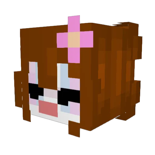 LiseIotte Minecraft avatar head, 3D render