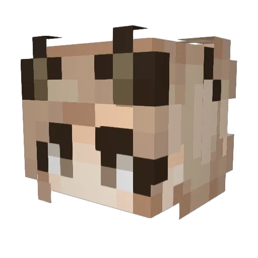 Lisethchen Minecraft avatar head, 3D render