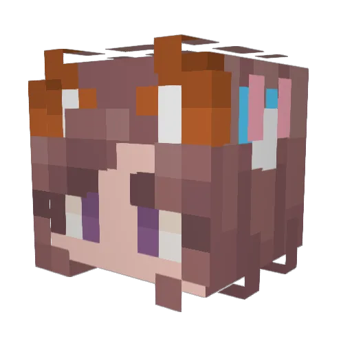 LisiaFox Minecraft avatar head, 3D render